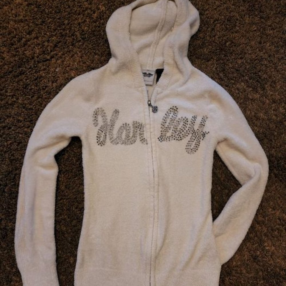 Harley Davidson super soft fleece hooded blingy jacket. Small.